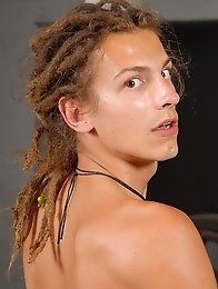 Blue-eyed guy licks ass and scrotum guy with dreadlocks